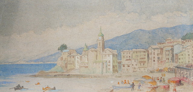 Appraisal: ATTRIBUTED TO WILLIAM LEIGHTON LEITCH - Continental seaside resort with