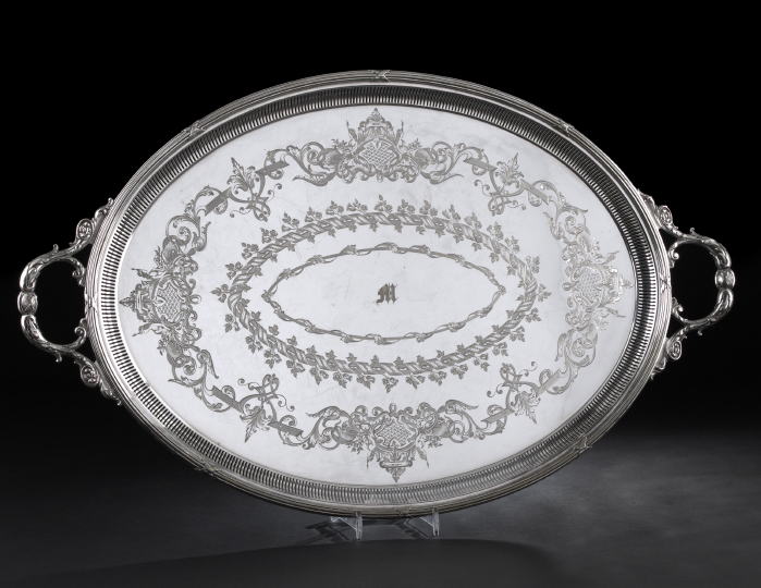 Appraisal: Victorian Silverplate Tray third quarter th century by James Dixon