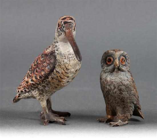 Appraisal: Austrian cold painted bronze figures of a wood cock and