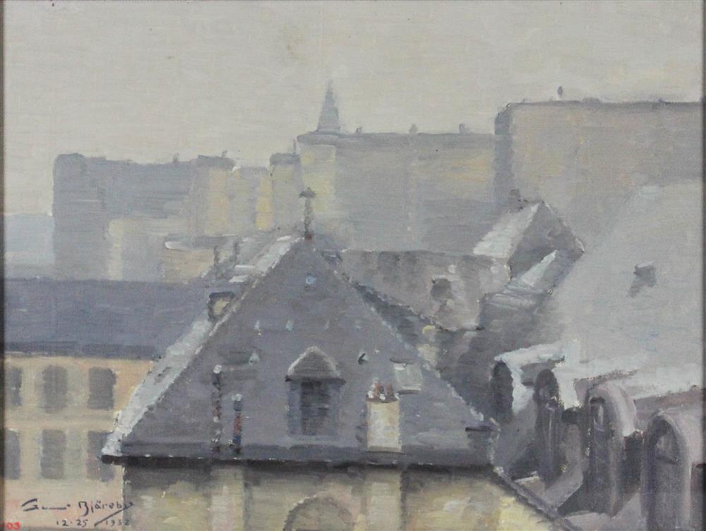 Appraisal: ALFRED GUNNAR BJAREBY AMERICAN - FROM MY WINDOW PARIS Oil