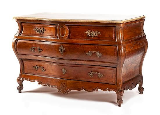 Appraisal: A French Provincial Walnut Commode Height x width x depth