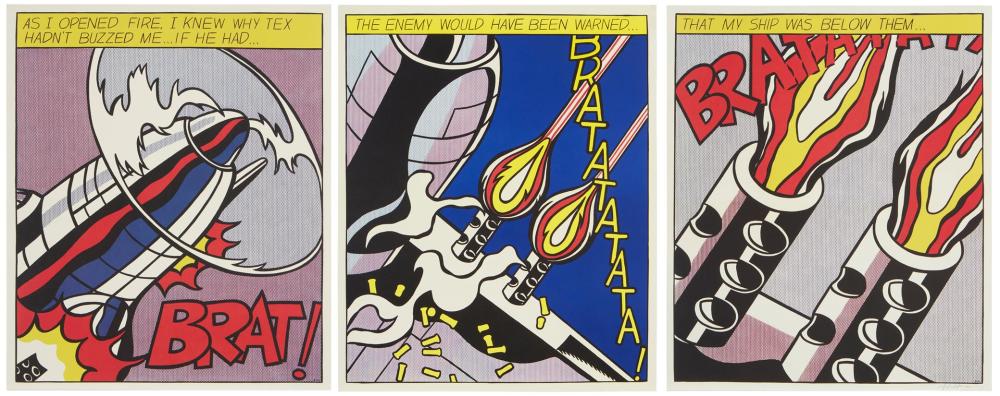 Appraisal: Roy Lichtenstein - As I Opened Fire Triptych The set