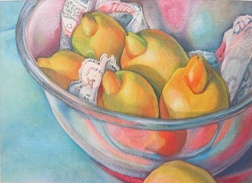 Appraisal: Lemons and Lace watercolor Weidner Mary E Contemporary American watercolor