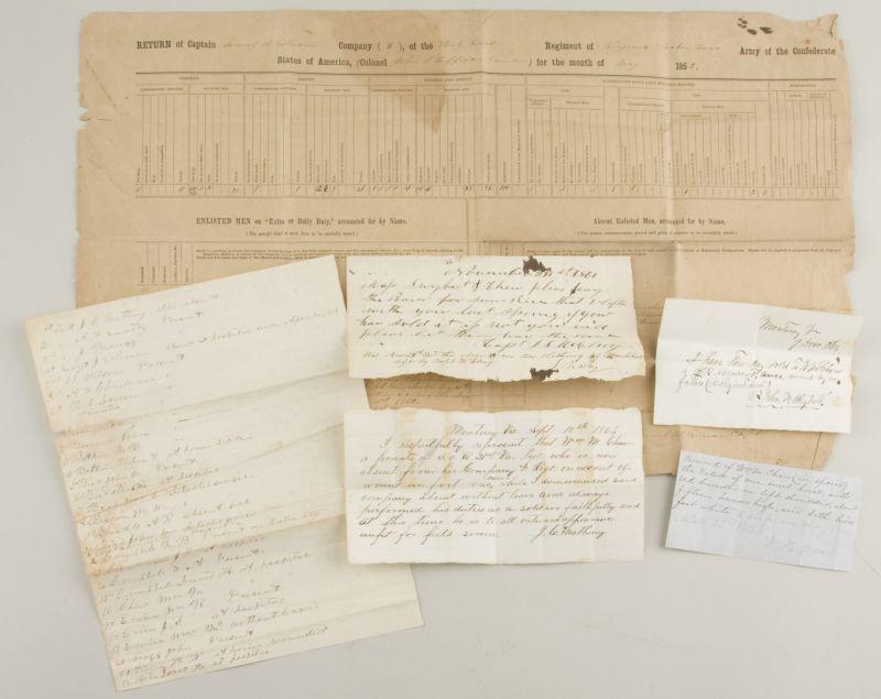 Appraisal: Virginia Confederate Soldier's Archive six items pertaining to Private William