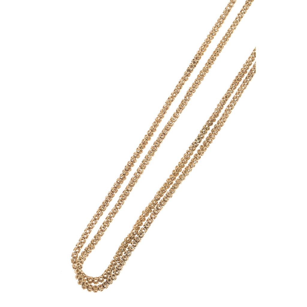 Appraisal: A long ct gold fancy link necklace each link with