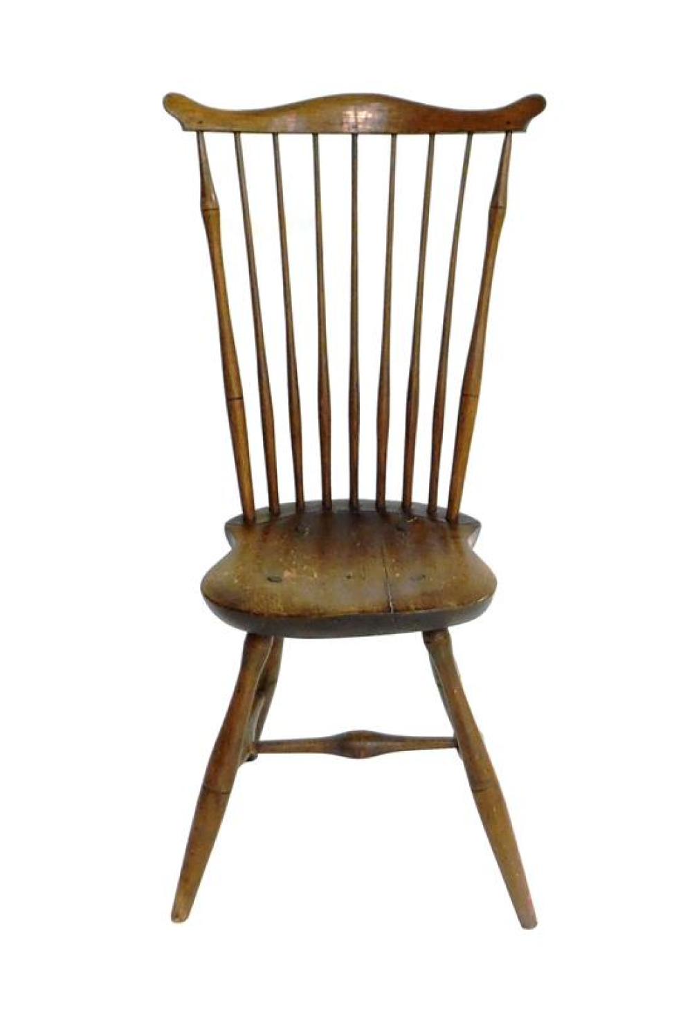 Appraisal: Windsor chair New England c fan back bamboo form turned