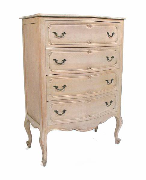 Appraisal: A Louis XV style paint decorated chest of drawers height