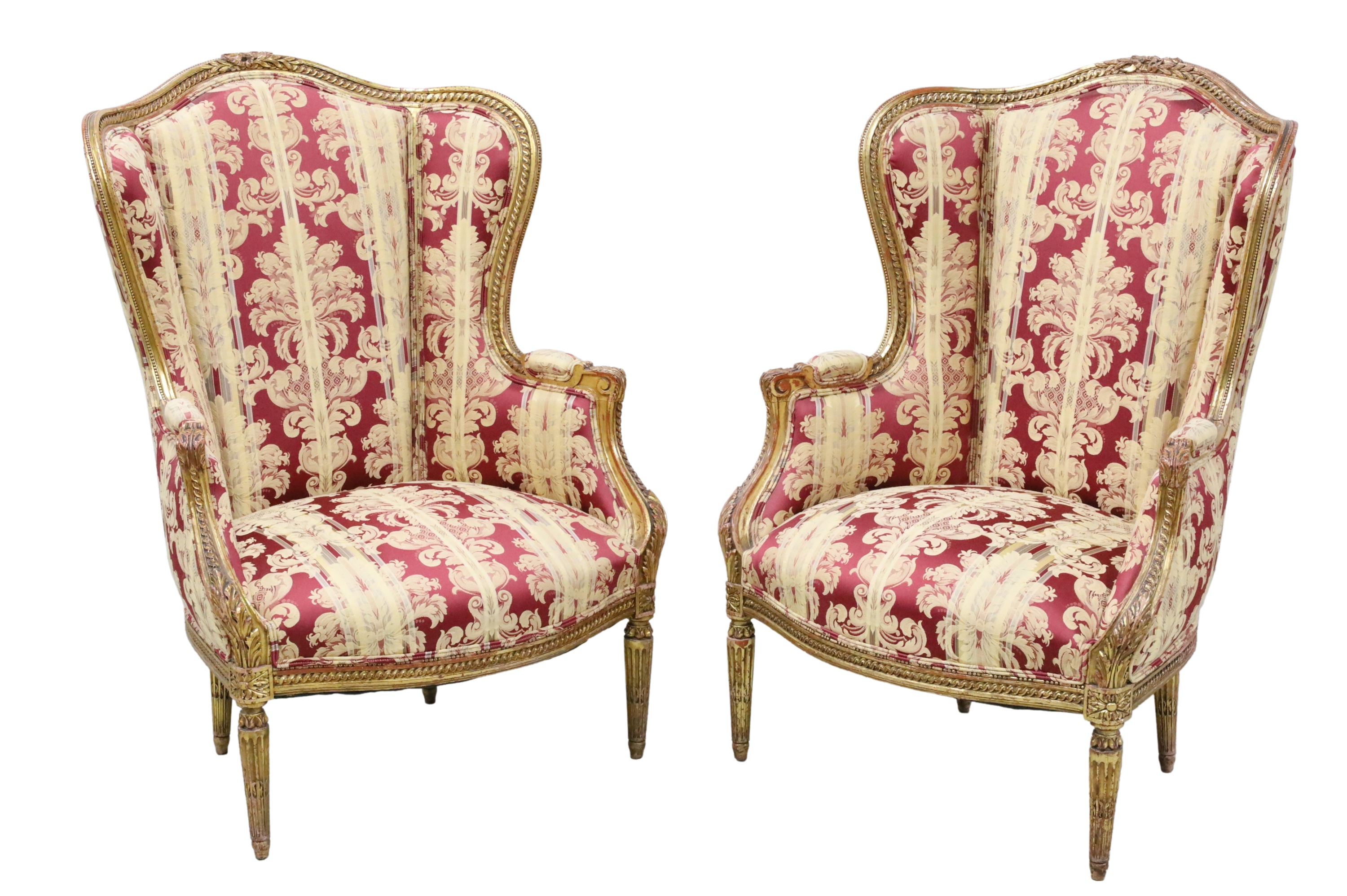 Appraisal: FINE PR OF LOUIS XVI GILT WOOD BERGERES Fine pair