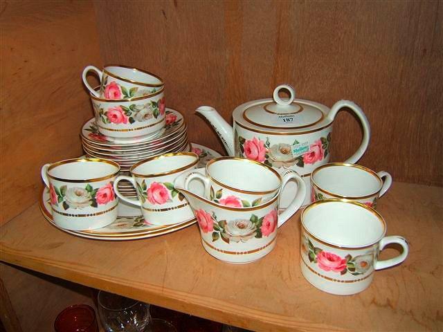 Appraisal: A Royal Worcester Royal Garden pattern tea service with six