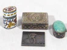 Appraisal: A mixed lot comprising two small silver boxes one small