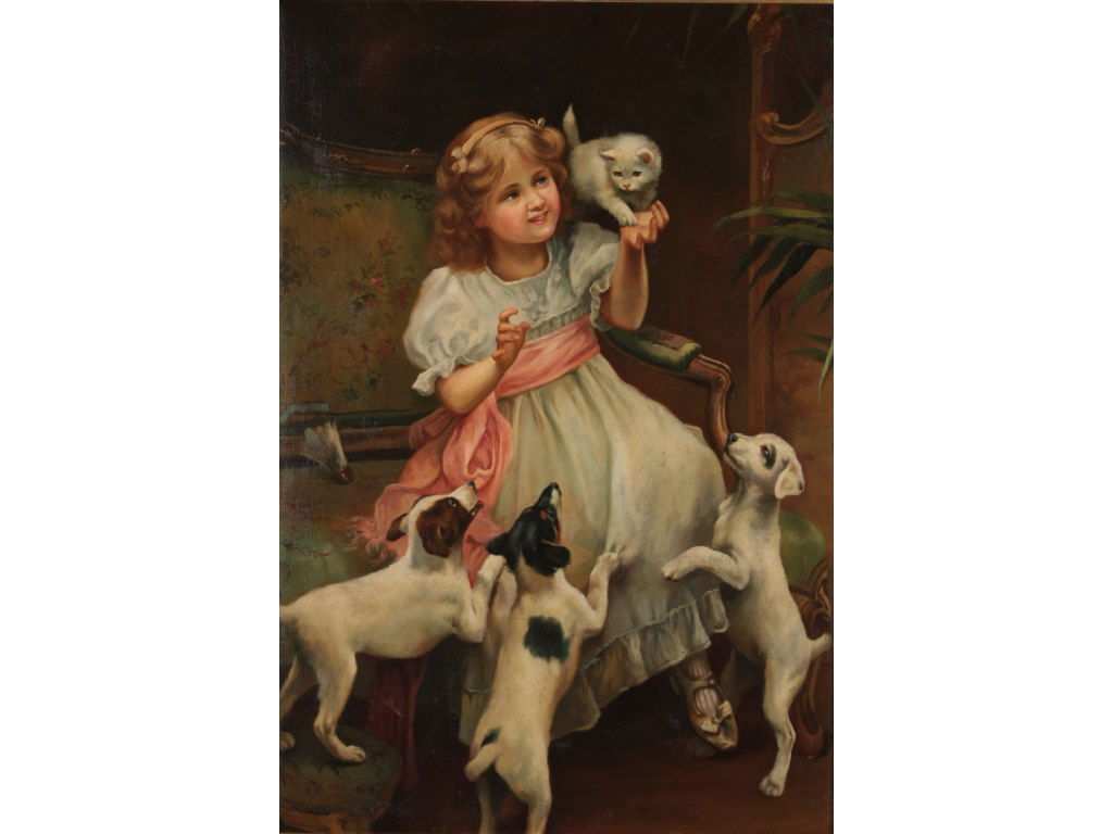 Appraisal: after Arthur John Elsley Br - Pets oil on canvas