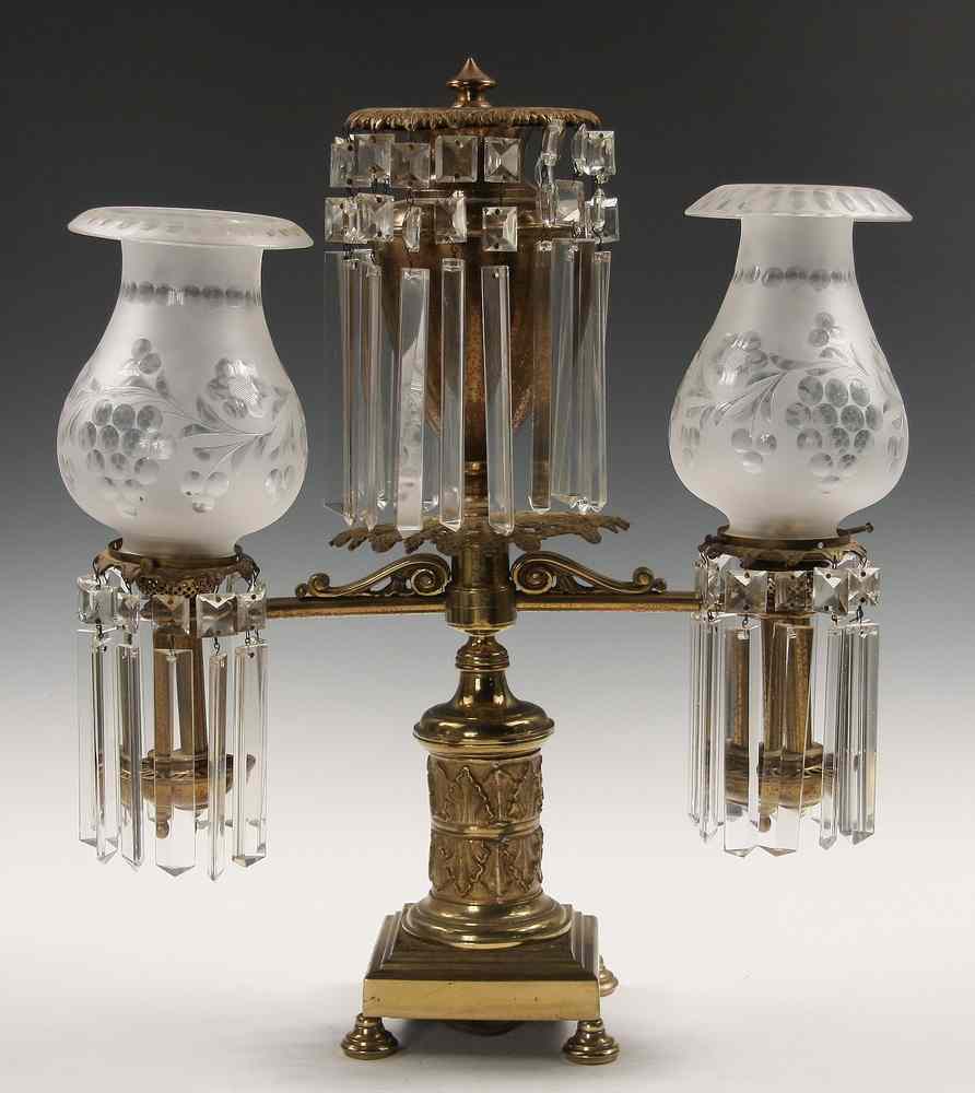 Appraisal: RARE ARGAND LAMP - Double Arm American Argand Lamp in