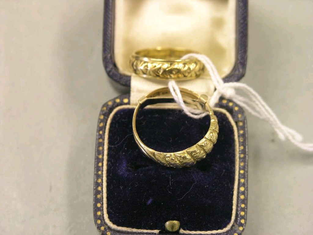 Appraisal: An ct gold ring and one other gold ring latter