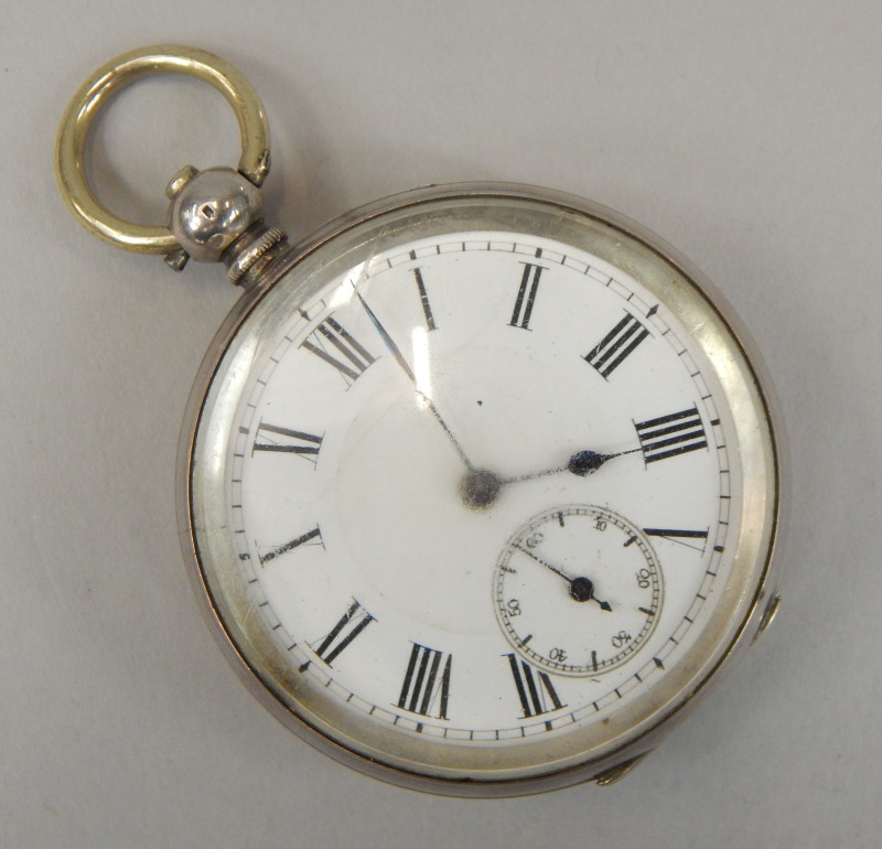 Appraisal: An early thC Continental white metal pocket watch having split