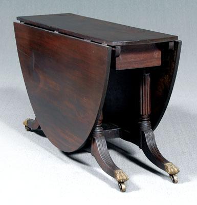 Appraisal: Boston Federal dining table richly figured mahogany concertina action with