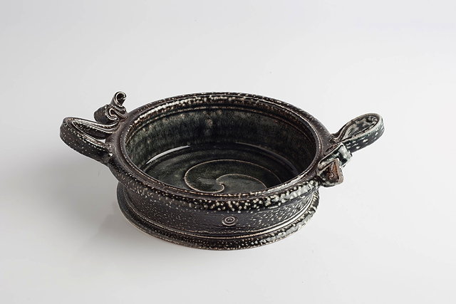 Appraisal: Walter Keeler British b Two handled dishgrey salt glazeimpressed potter's