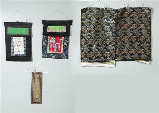 Appraisal: FIVE CHINESE TEXTILES China st half- th century silk Including