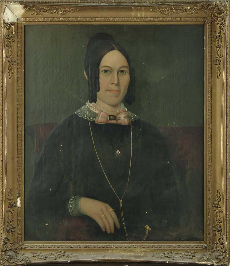 Appraisal: UNSIGNED American Mid th Century ANCESTRAL PORTRAIT OF A WOMAN