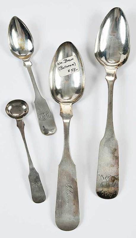 Appraisal: Maryland Coin Silver Spoons American th century including set of