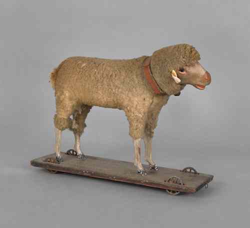 Appraisal: Stick leg sheep pull toy early th c h l