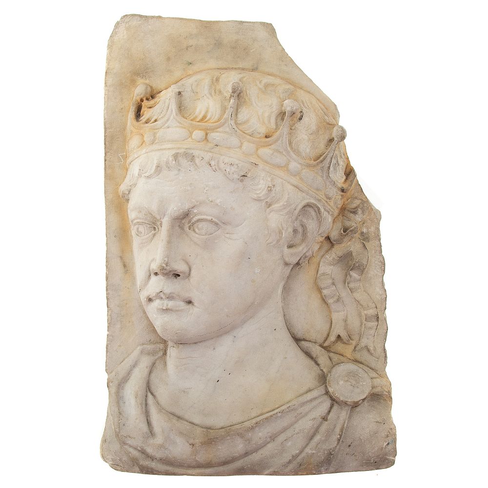 Appraisal: Continental Carved Relief Portrait Fragment th century or earlier portrait