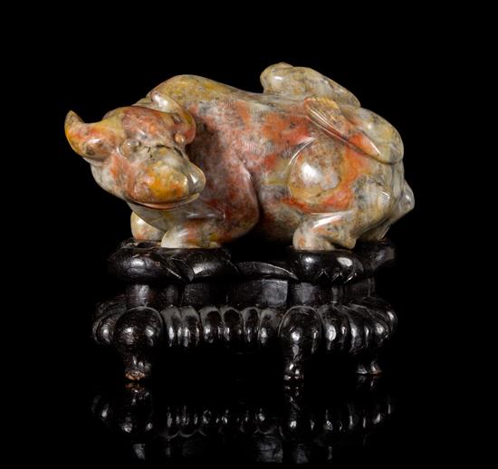 Appraisal: Sale Lot A Carved Hardstone Figure of a Buffalo qing