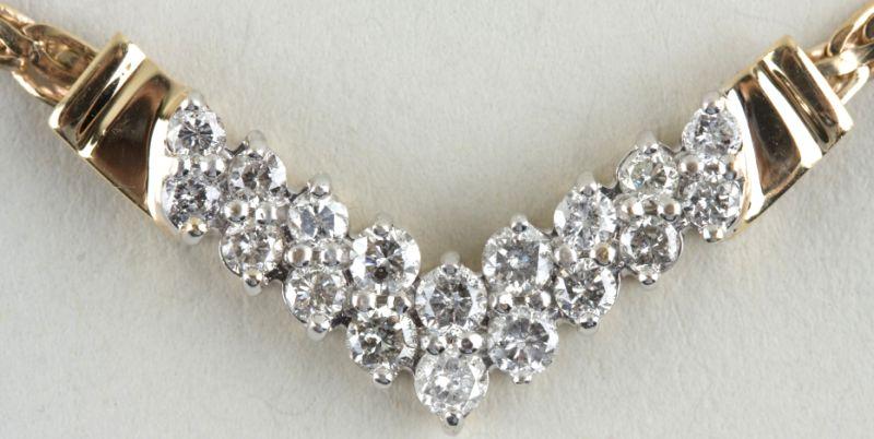 Appraisal: KT Yellow Gold Diamond Necklace with round cut diamonds ct