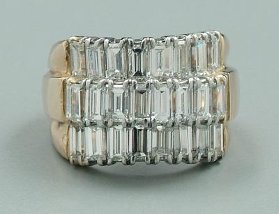 Appraisal: Lady s ct diamond ring straight baguette diamonds VS clarity