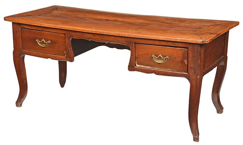 Appraisal: Provincial Louis XV Fruitwood Bureau Plat French th century elements