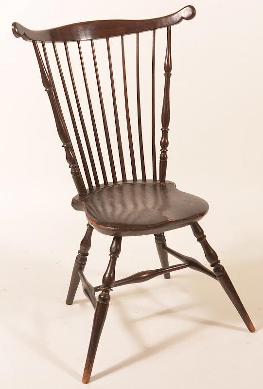 Appraisal: Windsor Style Fan-back Side chair Windsor Style Fan-back Side chair