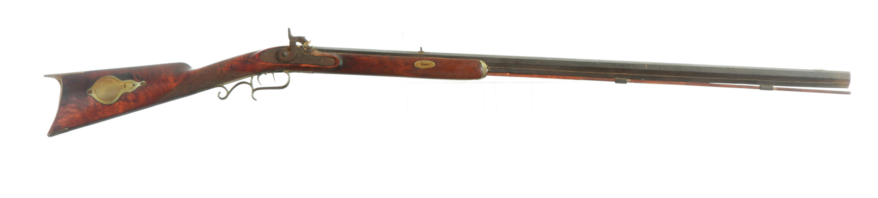 Appraisal: HALF-STOCK PERCUSSION RIFLE American th century caliber percussion rifle with