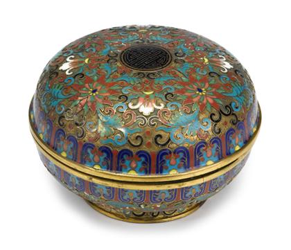 Appraisal: Chinese gilt metal and cloisonne enamel boxlate th century