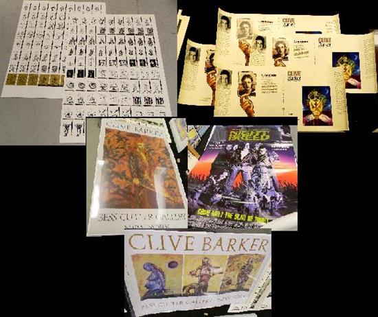 Appraisal: Two uncut promo sheets Fantaco Clive Barker trading cards one