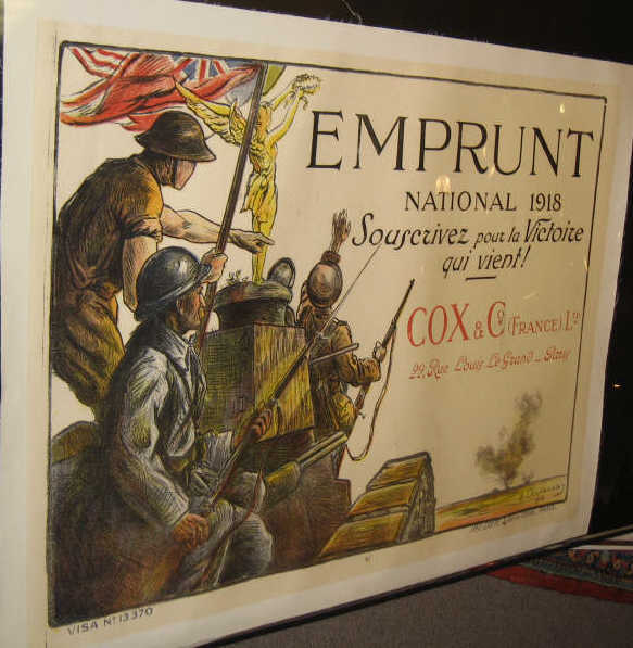 Appraisal: B CHAVANNAZ COX CO EMPRUNT NATIONAL color lithographic poster mounted