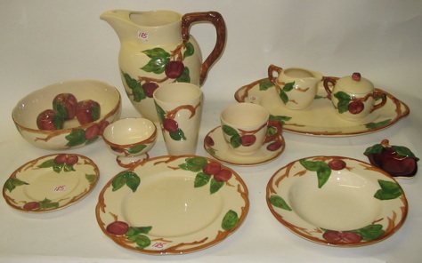 Appraisal: A PIECE AMERICAN FRANCISCAN POTTERY DINNER SET in the Apple