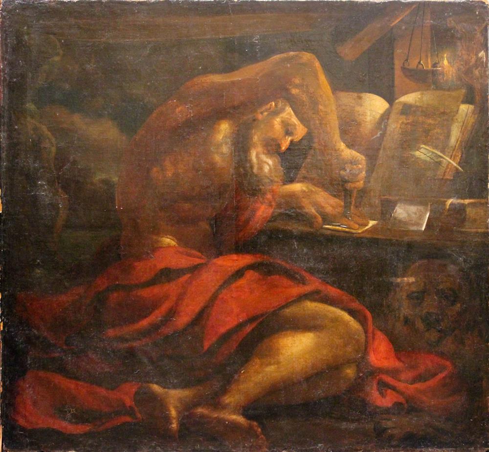 Appraisal: AFTER GUERCINO ITALIAN TH CENTURY SAINT JEROME SEALING A LETTER