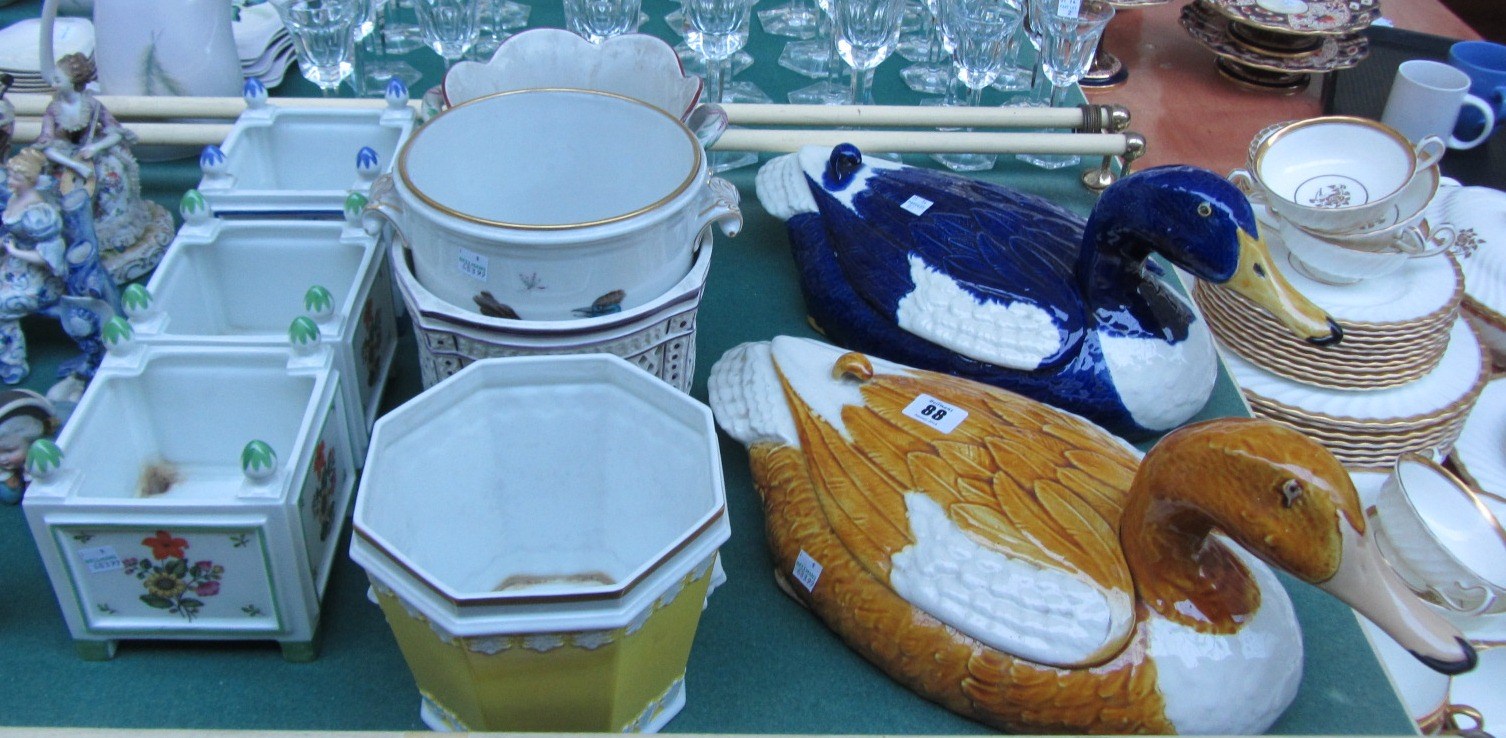 Appraisal: A quantity of modern pottery jardinieres and two Casa Pupo