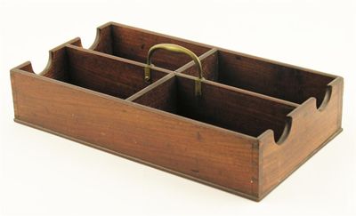 Appraisal: A th century mahogany bottle carrier with a brass carrying