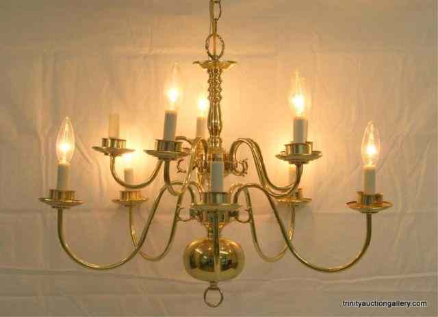 Appraisal: Vintage Brass Light ChandelierFrom the 's to 's is a