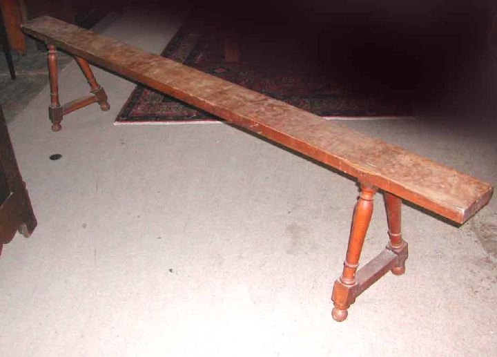 Appraisal: Georgian Provincial Narrow Turned Maple Hall Bench second quarter th