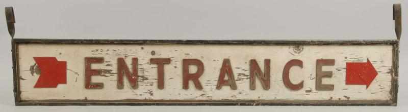 Appraisal: Early Wooden Entrance Sign Description Circa s Hand cut letters