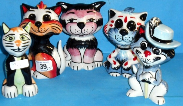 Appraisal: A Collection of Lorna Bailey Cats decorated in various designs