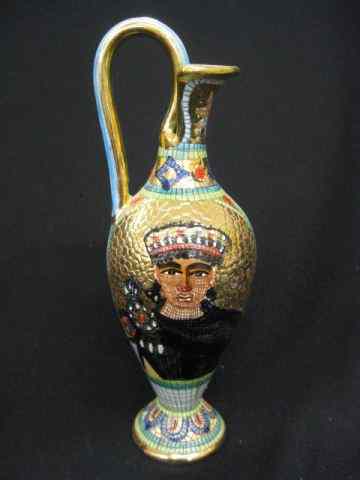 Appraisal: Deruta Italian Faience Pottery Bud Vase Mosiac gold background handled