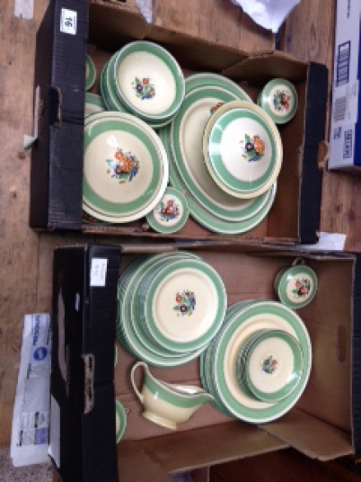 Appraisal: Minton C Green Floral Dinner Set comprising Dinner Plates Fish