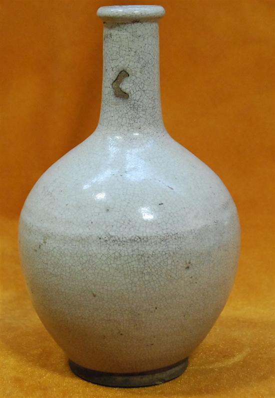 Appraisal: ANTIQUE CHINESE WHITE CRACKLE GLAZE VASE H