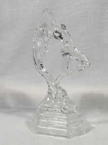 Appraisal: A crystal glass model of a naked leaping Naiad water