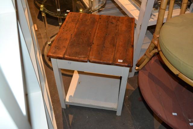 Appraisal: A RUSTIC SIDE TABLE AND A LARGE ALUMINIUM TOOL BOX