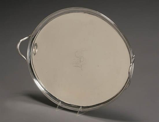 Appraisal: George III Silver Two-Handle Oval Tray Elizabeth Jones London Having