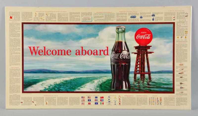 Appraisal: Cardboard Coca-Cola Horizontal Poster Nice nautical theme with good information