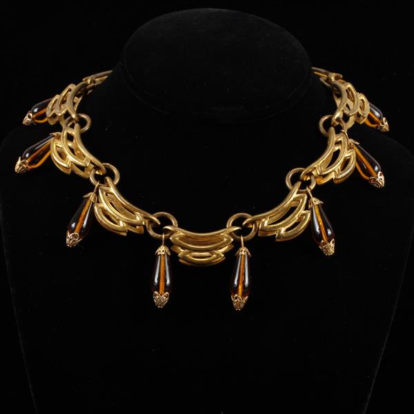 Appraisal: French Art Deco Machine Age Brass Modernist Collar Necklace with